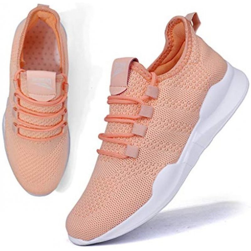 Damyuan Women's Walking Shoes Tennis Sneakers Casual Lace Up Lightweight Running Shoes Pink