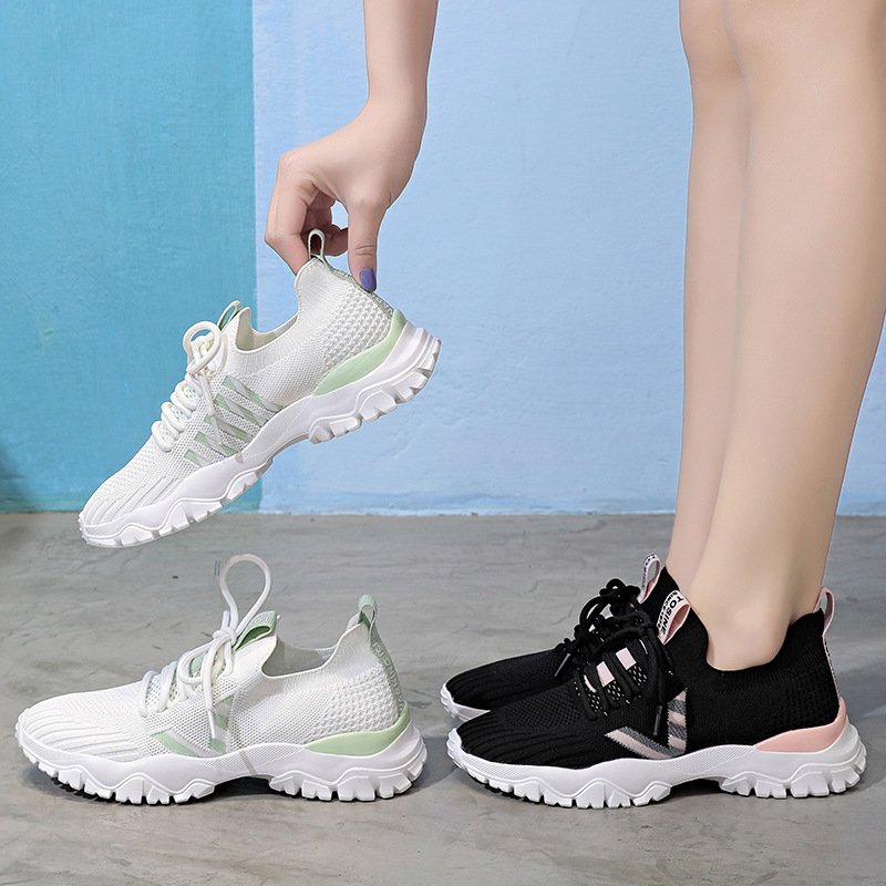 Women's spring and summer 2020 new breathable women's shoes flying knitting shoes women net shoes women
